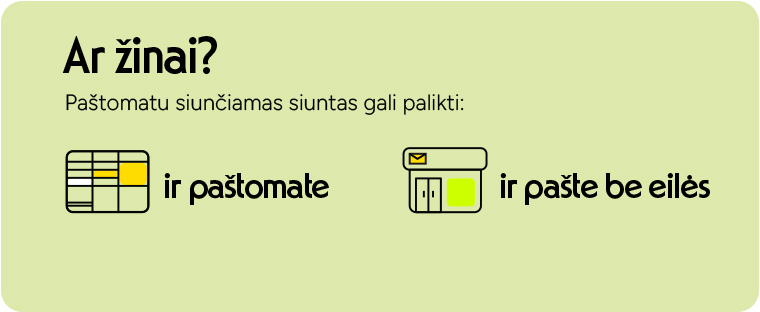 SIunčiamas siuntas galite palikti ir paštomate, ir pašte. Be eilės.