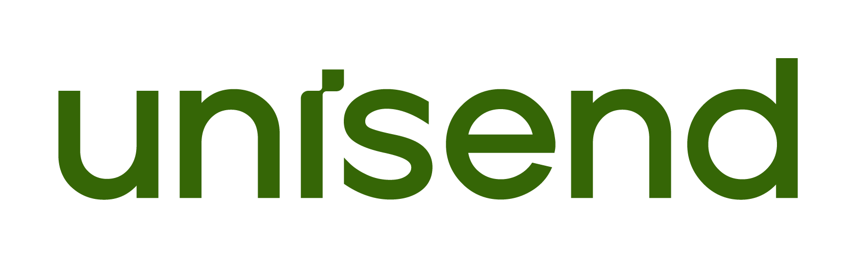 Unisend logotipas žalias